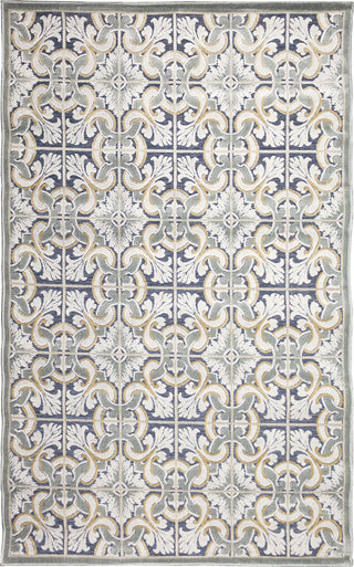 Trans Ocean Canyon 9375/33 Floral Tile Navy Area Rug main image