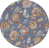 Trans Ocean Canyon 9370/33 Ornamental Flower Navy Area Rug Round Image