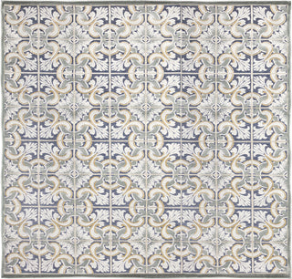 Trans Ocean Canyon 9375/33 Floral Tile Navy Area Rug Switch