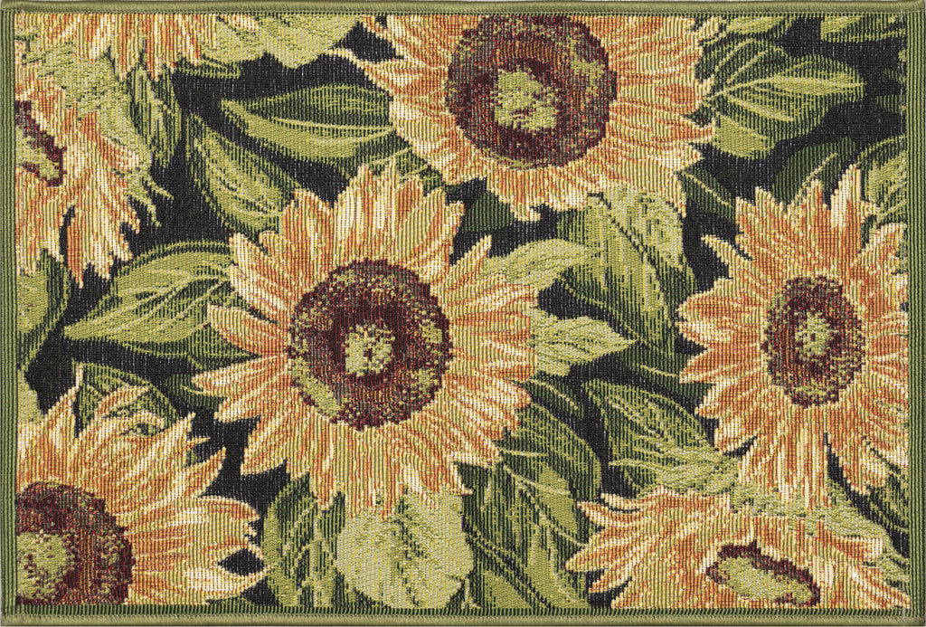 Trans Ocean Esencia 8184/48 Sunflowers Black Area Rug 