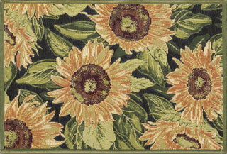 Trans Ocean Esencia 8184/48 Sunflowers Black Area Rug 