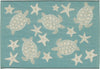 Trans Ocean Esencia 9576/04 Turtle And Stars Aqua Area Rug 