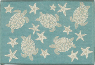 Trans Ocean Esencia 9576/04 Turtle And Stars Aqua Area Rug 