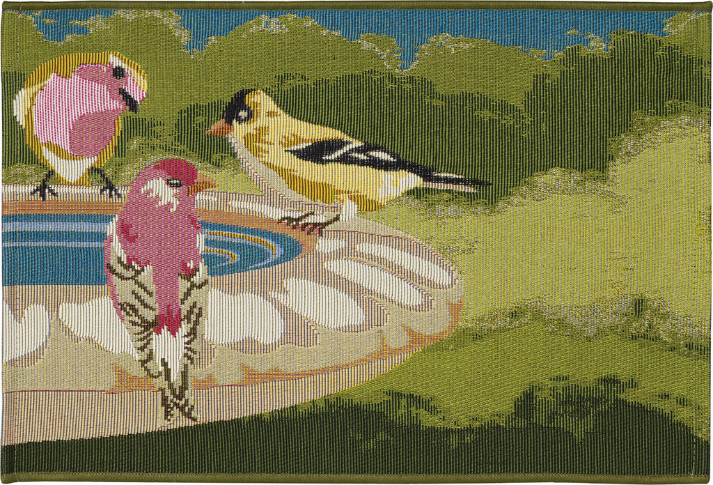 Trans Ocean Esencia 9588/06 Bathing Birdies Green Area Rug 