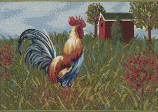 Trans Ocean Esencia 9608/03 Rooster Farm Blue Area Rug 