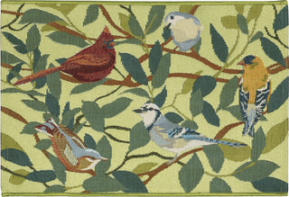 Trans Ocean Esencia 9587/06 Birds Of A Feather Green Area Rug 