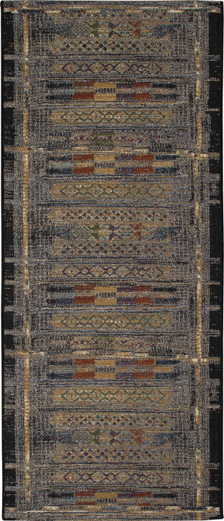 Trans Ocean Esencia 8057/48 Tribal Stripe Black Area Rug Main Image