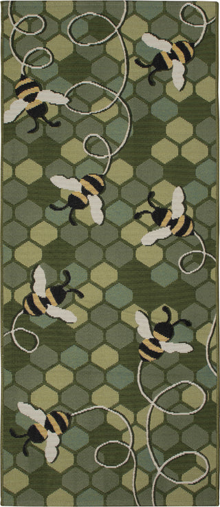 Trans Ocean Esencia 9585/06 Bee Free Green Area Rug main image