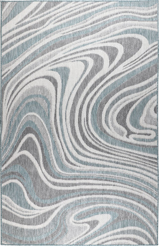 Trans Ocean Malibu 8222/04 Waves Aqua Area Rug main image