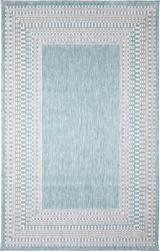 Trans Ocean Malibu 8228/04 Etched Border Aqua Area Rug main image