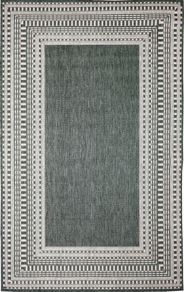 Trans Ocean Malibu 8228/06 Etched Border Green Area Rug main image