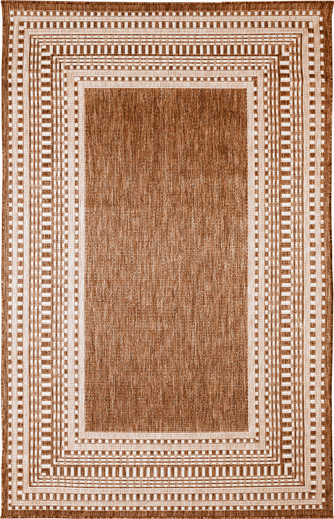 Trans Ocean Malibu 8228/17 Etched Border Clay Area Rug main image