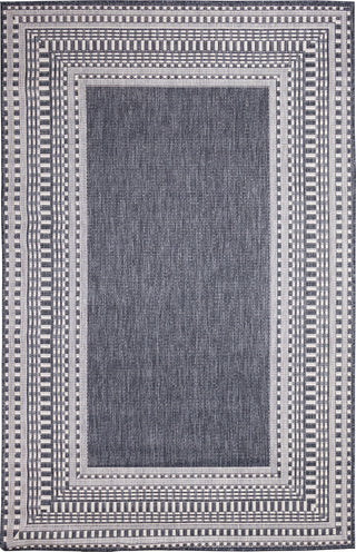 Trans Ocean Malibu 8228/33 Etched Border Navy Area Rug main image