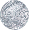 Trans Ocean Malibu 8222/04 Waves Aqua Area Rug Round Image