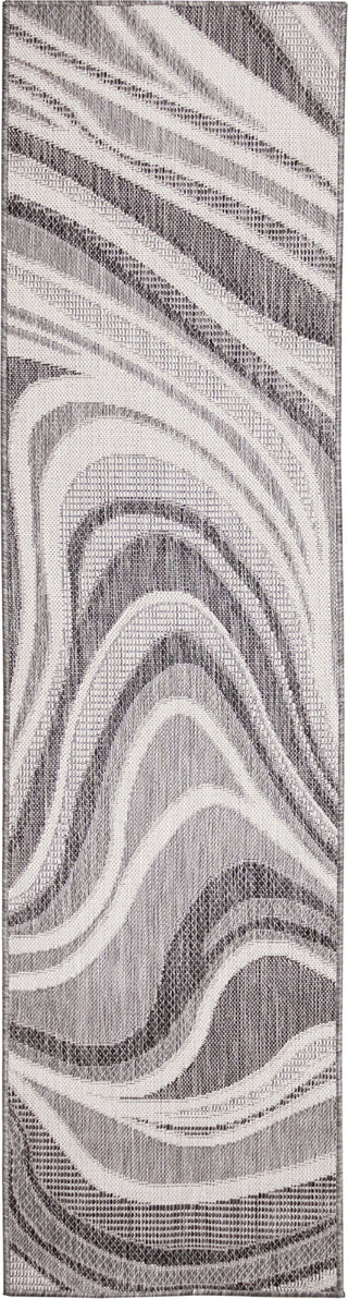 Trans Ocean Malibu 8222/47 Waves Charcoal Area Rug Runner Image