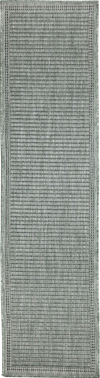 Trans Ocean Malibu 8223/06 Simple Border Green Area Rug Runner Image