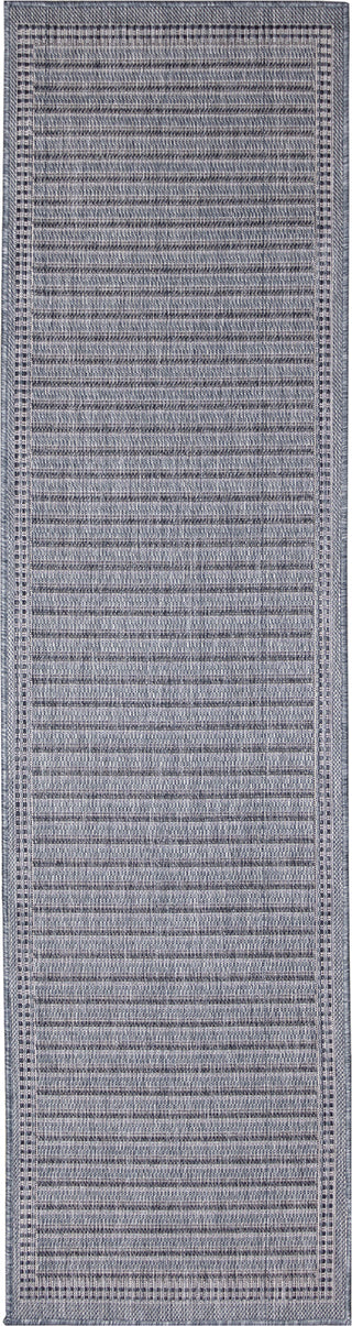 Trans Ocean Malibu 8223/33 Simple Border Navy Area Rug Runner Image