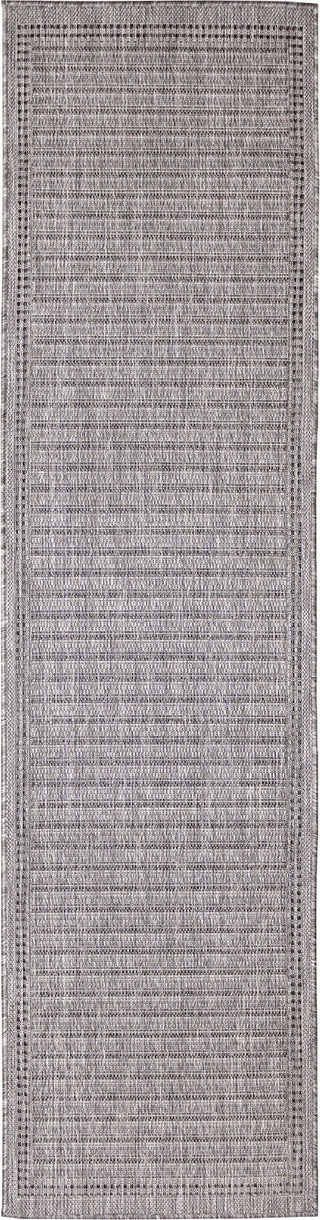 Trans Ocean Malibu 8223/47 Simple Border Charcoal Area Rug Runner Image