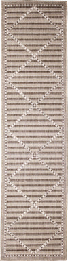 Trans Ocean Malibu 8225/12 Checker Diamond Neutral Area Rug Runner Image