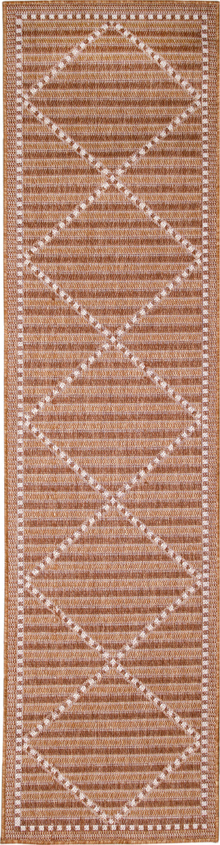 Trans Ocean Malibu 8225/17 Checker Diamond Clay Area Rug Runner Image