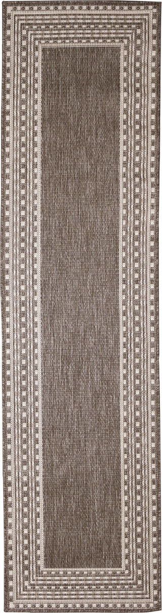 Trans Ocean Malibu 8228/12 Etched Border Neutral Area Rug Runner Image