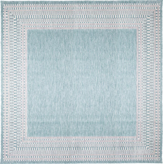 Trans Ocean Malibu 8228/04 Etched Border Aqua Area Rug Switch