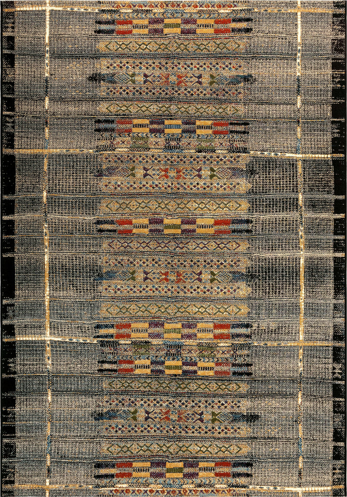 Trans Ocean Esencia 8057/48 Tribal Stripe Black Area Rug main image