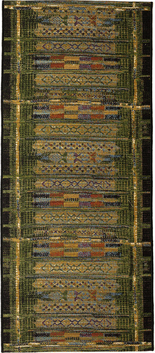 Trans Ocean Esencia 8057/06 Tribal Stripe Green Area Rug Main Image