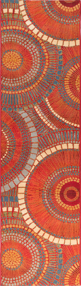 Trans Ocean Esencia 8035/17 Circles Saffron Area Rug Runner Image