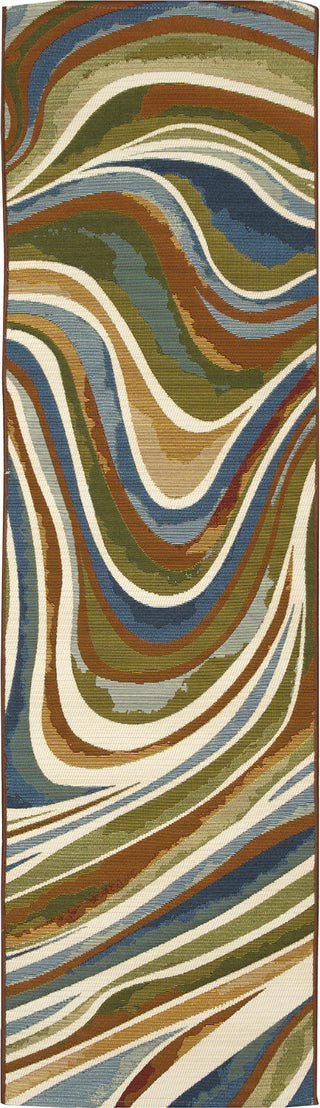 Trans Ocean Marina 8150/44 Tides Multi Area Rug Runner Image