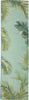 Trans Ocean Marina 8151/04 Palm Border Aqua Area Rug Runner Image