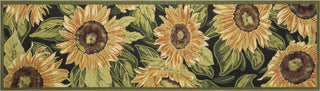 Trans Ocean Esencia 8184/48 Sunflowers Black Area Rug Runner Image