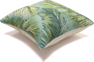 Trans Ocean Marina 8151/04 Palm Border Aqua Area Rug Pile Image