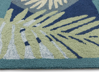 Trans Ocean Capri 1733/33 Patchwork Palms Navy Area Rug Pile Image