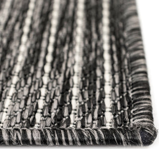 Trans Ocean Carmel 8422/48 Texture Stripe Black Area Rug by Liora Manne 