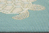 Trans Ocean Esencia 9576/04 Turtle And Stars Aqua Area Rug Pile Image