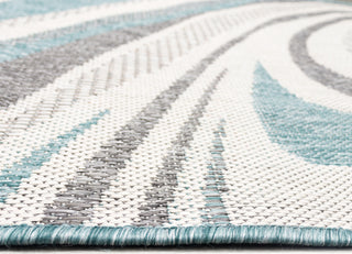 Trans Ocean Malibu 8222/04 Waves Aqua Area Rug Pile Image