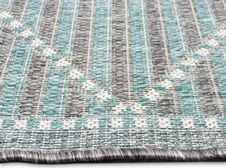 Trans Ocean Malibu 8225/04 Checker Diamond Aqua Area Rug Pile Image