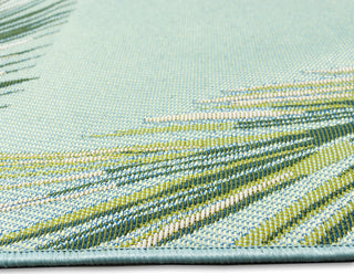 Trans Ocean Marina 8151/04 Palm Border Aqua Area Rug Pile Image