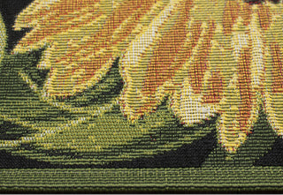 Trans Ocean Esencia 8184/48 Sunflowers Black Area Rug Pile Image