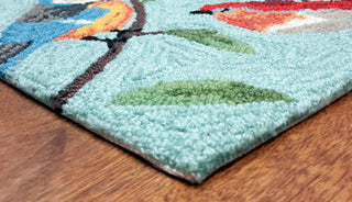 Trans Ocean Ravella 2270/04 Birds On Branches Aqua Area Rug Pile Image