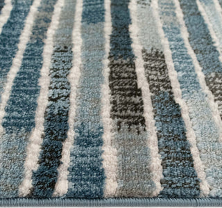 Trans Ocean Soho 7116/03 Stripe Blue Area Rug by Liora Manne 