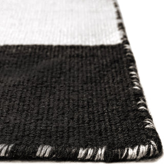 Trans Ocean Sorrento Rugby Stripe Black Area Rug by Liora Manne 