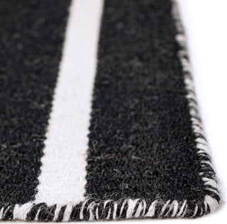 Trans Ocean Sorrento Pinstripe Black Area Rug by Liora Manne 