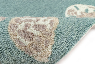 Trans Ocean Capri 1723/04 Seashell Border Blue Area Rug by Liora Manne 