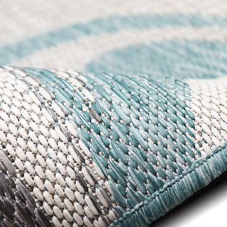 Trans Ocean Malibu 8222/04 Waves Aqua Area Rug Roll Image