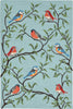 Trans Ocean Ravella 2270/04 Birds On Branches Aqua Area Rug Main Image