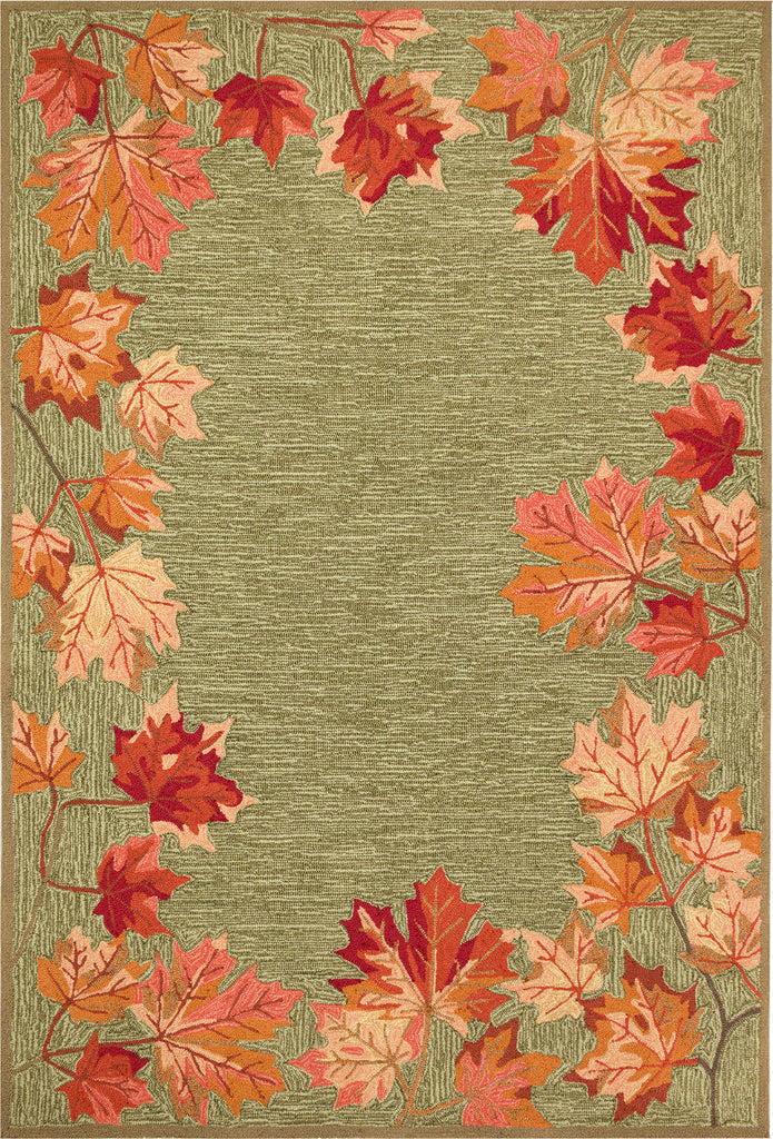 Trans Ocean Ravella 2303/16 Falling Leaves Border Moss Area Rug main image