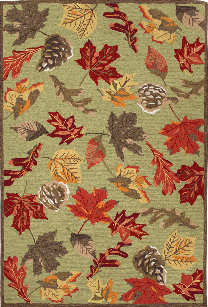 Trans Ocean Ravella 2304/16 Falling Leaves Moss Area Rug main image