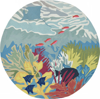 Trans Ocean Ravella 2275/03 View Blue Area Rug Round Image